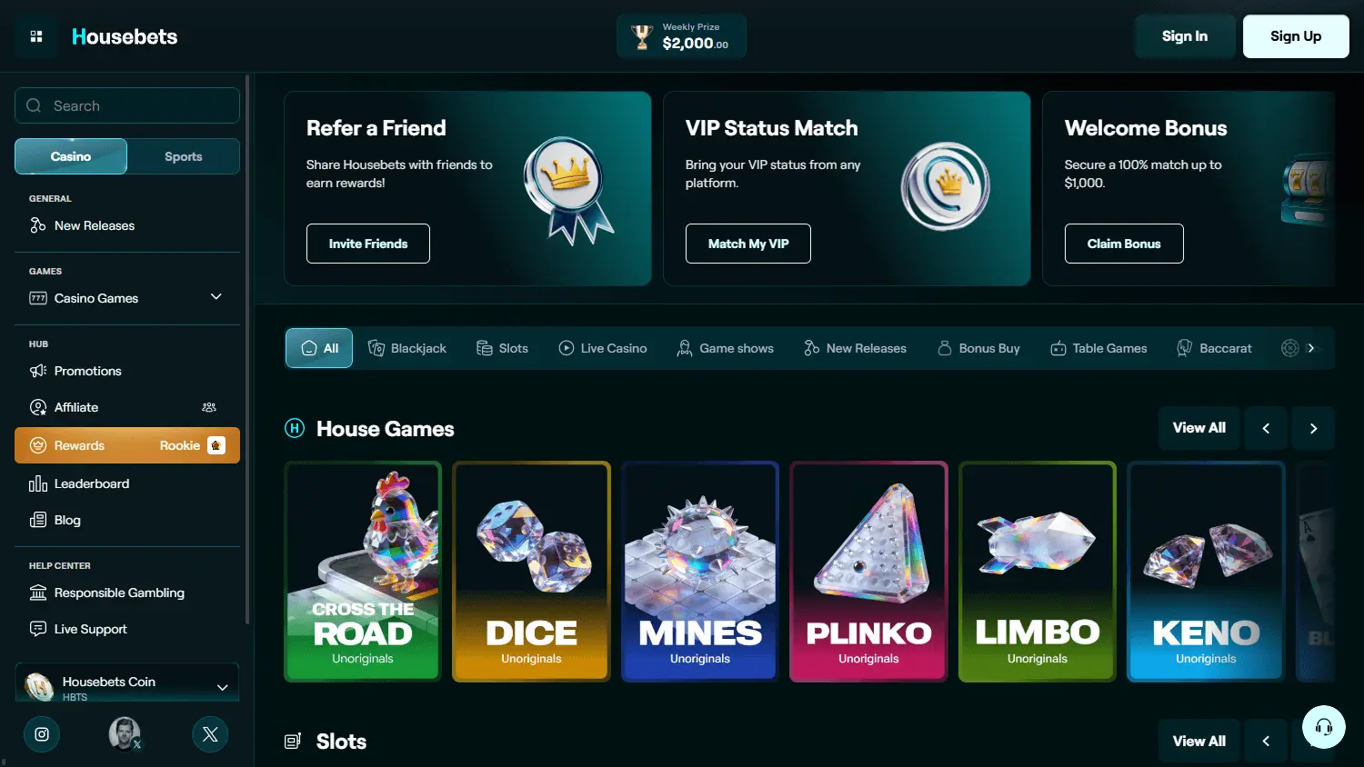 Housebets Casino: Explore the Platform image 1